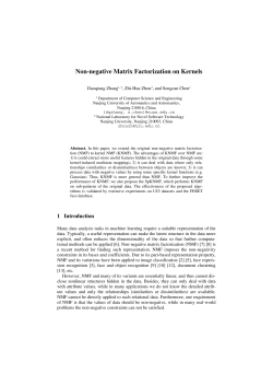 Non-negative Matrix Factorization on Kernels