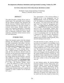 Putting Strategy into Strategic Business Games