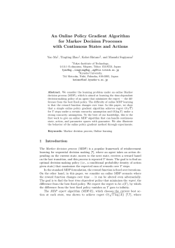 An Online Policy Gradient Algorithm for Markov Decision Processes