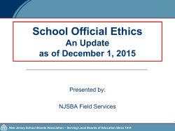 NJSBA Ethics Presentation - Montgomery Township Schools