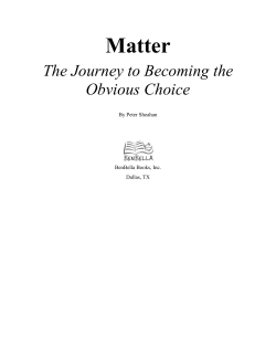 section one: elevated perspective