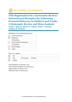 Title Registration for a Systematic Review: Instructional Strategies