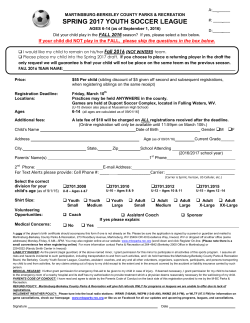 spring 2017 youth soccer league - Martinsburg