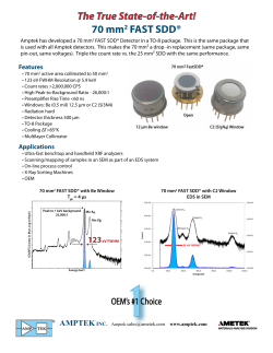 70 mm2 FAST SDD&reg; The True State-of-the-Art!
