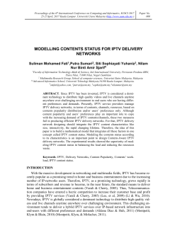 modelling contents status for iptv delivery networks