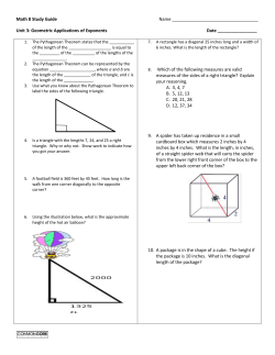 Math 8 Study Guide Name Unit 3: Geometric Applications of