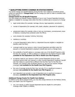 * QUALIFYING EVENT/CHANGE IN STATUS EVENTS