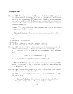 Assignment #2 Solution Sketch