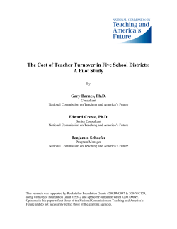 The Cost of Teacher Turnover in Five School Districts: A