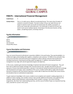 Master Course Syllabus