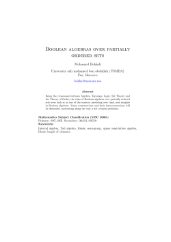 Boolean algebras over partially ordered sets
