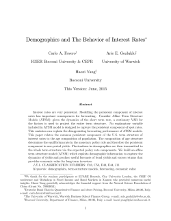 Demographics and The Behavior of Interest Rates, by Carlo