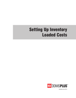 Setting Up Inventory Loaded Costs
