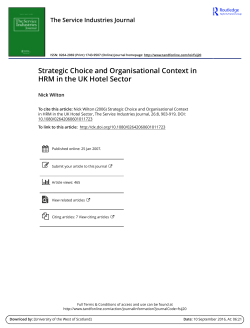 Strategic Choice and Organisational Context in HRM in the