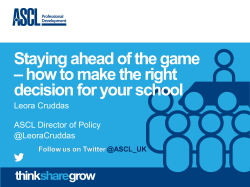 Staying ahead of the game &ndash;how to make the right decision