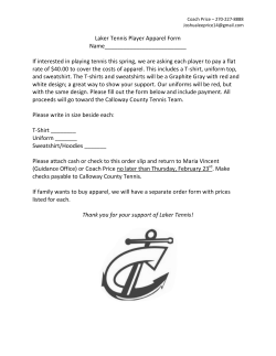 Laker Tennis Player Apparel Form