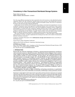 A Consistency in Non-Transactional Distributed Storage Systems
