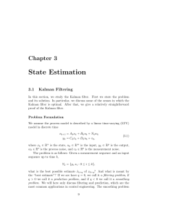 State Estimation - Control and Dynamical Systems