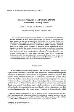 Optimal Allocation of Instructional Effort to
