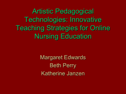 Artistic Pedagogical Technologies: Innovative teaching