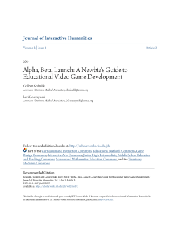 A Newbie`s Guide to Educational Video Game Development