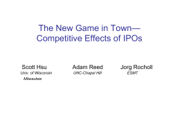 The New Game in Town&mdash; Competitive Effects of IPOs