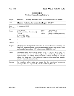 Channel Modeling Sub-committee Report DRAFT
