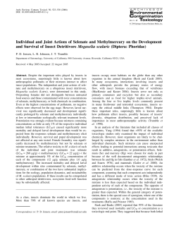 Individual and Joint Actions of Selenate and Methylmercury on the