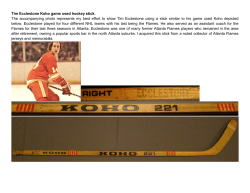 Tim Ecclestone Koho game used hockey stick. The accompanying