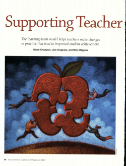 The learning-team model helps teachers make changes in practice