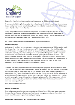 Street play &ndash; local authorities improving health