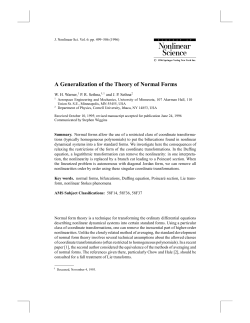 A Generalization of the Theory of Normal Forms