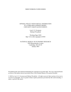 Optimal Policy with Partial Information in a Forward