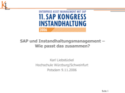 SAP und Instandhaltungsmangement &ndash; Wie passt