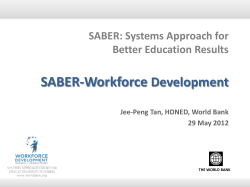 SABER: Systems Approach for Better Education Results SABER