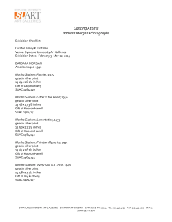Exhibition Checklist - The Syracuse University Art Galleries