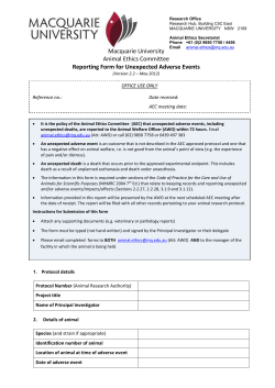 Reporting Form for Unexpected Adverse Events