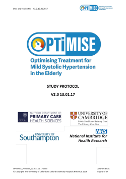 STUDY PROTOCOL V2.0 13.01.17 - Primary Care Clinical Trials