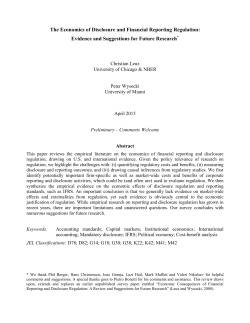 The Economics of Disclosure and Financial Reporting Regulation
