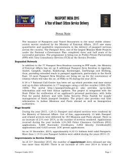 Please click here for press note on Passport India 2015.