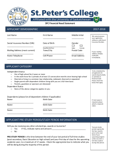 Financial Need Statement