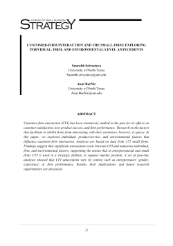 23 CUSTOMER-FIRM INTERACTION AND THE