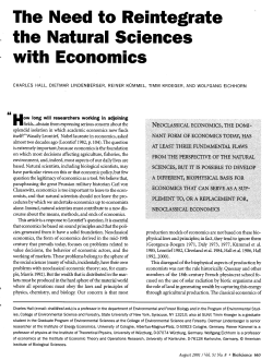 The Need to Reintegrate the Natural Sciences with Economics