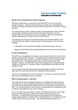 Review of the reimbursement of travel expenses Working in