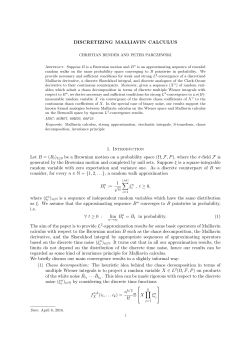DISCRETIZING MALLIAVIN CALCULUS 1. Introduction Let B = (Bt)t