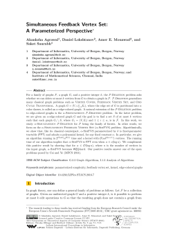 Simultaneous Feedback Vertex Set: A - DROPS