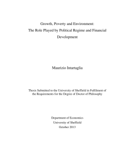 Growth, Poverty and Environment: The Role Played by Political