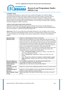 Application for Research Clearance By External Researchers