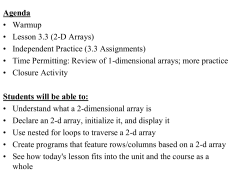 Multi-dimensional Arrays