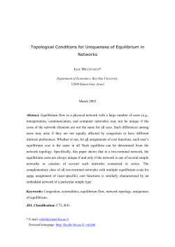 Topological Conditions for Uniqueness of Equilibrium in Networks